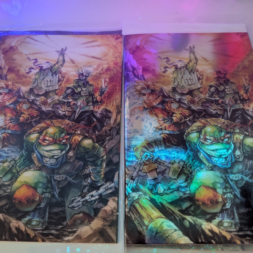 TMNT x Naruto Comic Book #1 Tony Moy Variant Set Foil Virgin